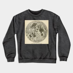 TELESCOPIC VIEW OF THE MOON - Vintage Illustration Crewneck Sweatshirt